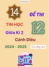 Tuyển tập 14 Đề thi giữa kì 2 năm học 2024-2025 môn Tin học 12 Cánh Diều (Có đáp án)